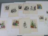 a lot of drawings on the table together