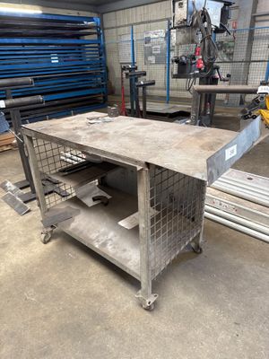 an image of a workbench in a warehouse