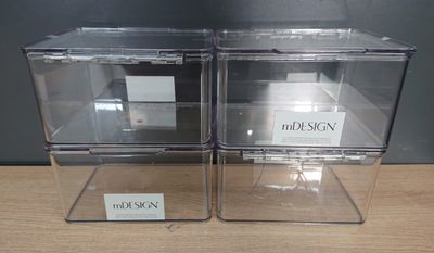 Lot de 4 boites de rangement avec couvercle MDESIGN, empilab…