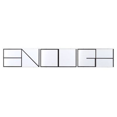 an image of a white and black sign with the word endless
