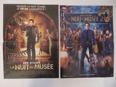 deux affiches de cinéma pour les films « Une nuit au musée » et « Une nuit au musée 2 »