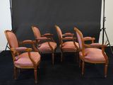 a set of six chairs with pink upholstered upholstered upholstered upholstered upholstered upholstered upholstered