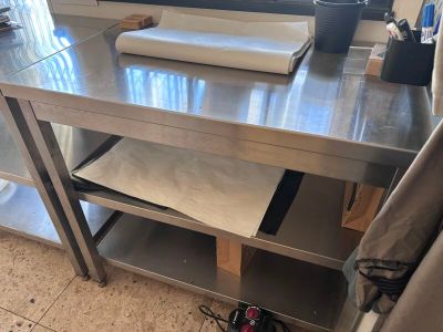 a table that has a bunch of papers on it