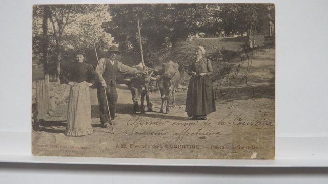 La Courtine : Environs de La Courtine. Paysans à Saint-Denis (Dum...