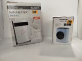 a box of a fan heater next to a box of a fan heater