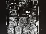 une image représentant un dessin en noir et blanc d'un chat sur un journal