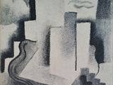 une image représentant un dessin en noir et blanc d'une ville