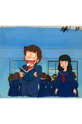 an image of a cartoon of a man and a woman reading a book
