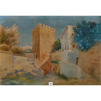 une image représentant un tableau d'un château en plein jour