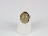 bague en argent massif sertie d'une agate jaune