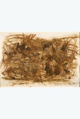 an image of a pile of dry grass on a white surface