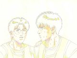 dessin représentant deux personnes debout l'une à côté de l'autre