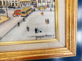 une photo d'un tableau représentant des personnes marchant dans la rue