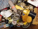a pile of assorted items on a table