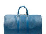 louis vuitton blue epi leather travel bag