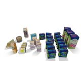 many different types of soaps on a white surface