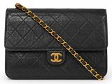 chanel black quilted lambskin flap bag
