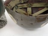 a close up of a helmet on a table