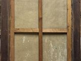 an old wooden window with a glass pane in the middle of it