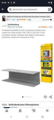 2 Lot de 3 panneaux isolants pour volets roulants 100 x 28,5…