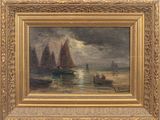 une image d'une peinture de bateaux dans un plan d'eau