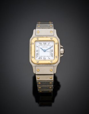 une montre-bracelet automatique en or jaune 18 carats et en acier inoxydable