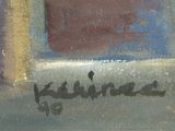 an image of a painting of a person walking down a street
