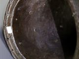 a close up of a metal object on a table