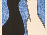 un chat noir et blanc et un chat blanc qui se regardent