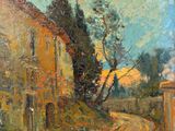 une image représentant un tableau d'une rue dans un village