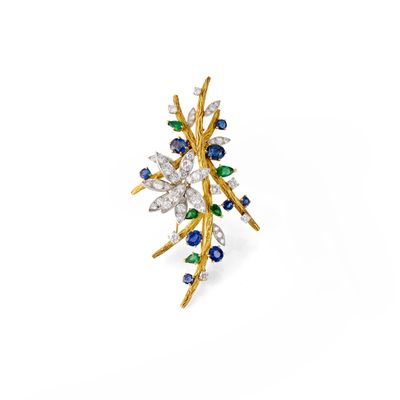 a diamond, sapphire and emerald broochle broochle