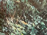 a picture of a painting of a tree in the woods