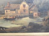 a picture of a painting of a boat on the water