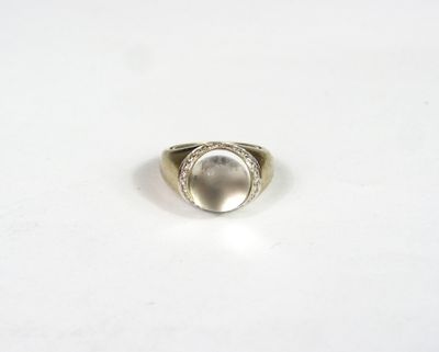 MAUBOUSSIN - Bague "Transparence" or gris 750/°° avec un cab…