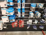 a display of many different types of electronics on the wall