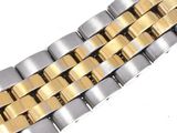 an image of a close up of a watch bracelet on a white surface