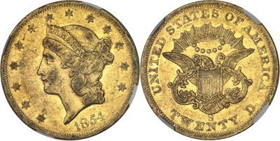a gold coin with the head of a man wearing a crown