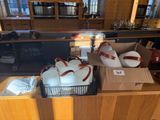 a counter that has a bunch of items on it