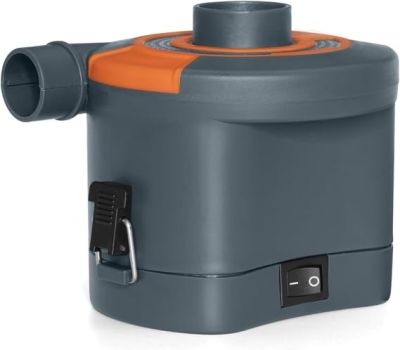 a close up of a grey and orange blower on a white background