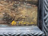 an image of a close up of a painting of a person in a boat
