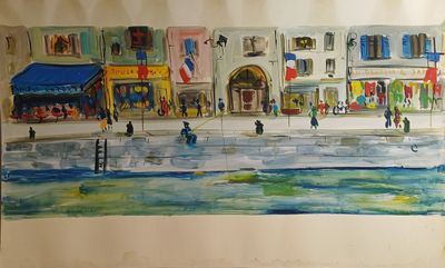 PITO (1924-2000) "Vue des quais d'un port: La Rochelle? " go…