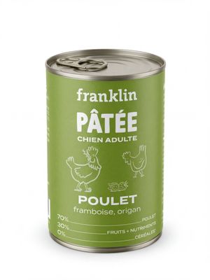 FRANKLIN - Pâtée Chien Adulte - Poulet Framboise Origan - 70…