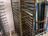 many racks of food that are on the floor