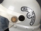 a close up of a helmet with a clear vise