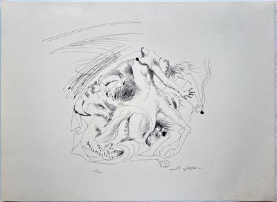 drawing of a drawing of a woman with a dragon on her back
