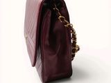 chanel burgundy quilted lambskin flap bag with gold hardware