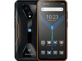 l'arrière d'un téléphone Blackview avec une bordure orange