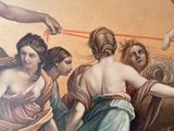 a painting of a group of women holding hands