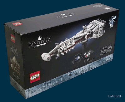 une boîte contenant un vaisseau Lego Star Wars