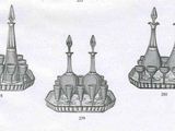 three drawings of different types of candles and candlesticks